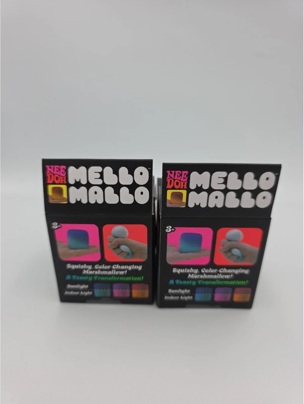 Nee Doh Mello Mallo Color-Changing Squishy Marshmallow Toy 2 Pack Pink/Blue